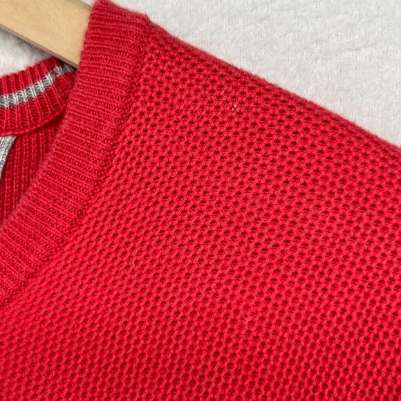 POLO RALPH LAUREN Sweater Mens S Mesh Knit Cotton Crewneck Pullover Jumper Red - Picture 8 of 16